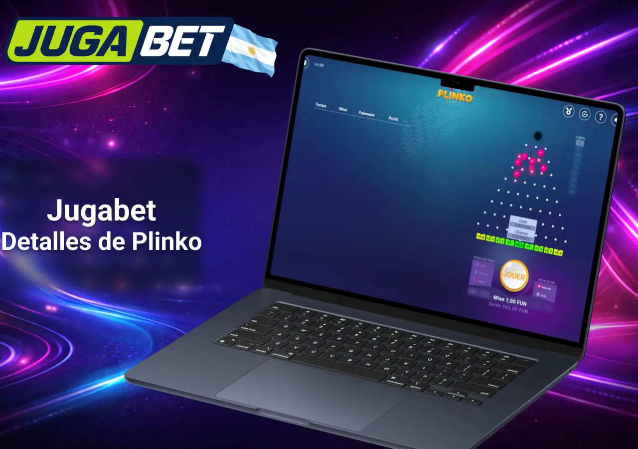 detalles del juego Plinko con niveles de riesgo y multiplicadores